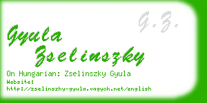 gyula zselinszky business card